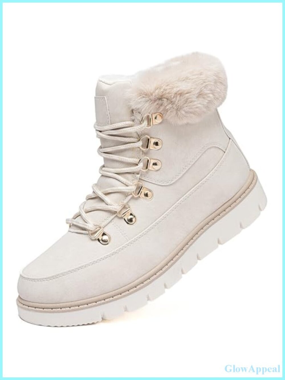 Women's Winter Snow Ankle Boots With Zipper Faux Leather Suede Non Slip Warm